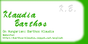 klaudia barthos business card